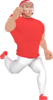 jogadores de futebol americano de personagens de esporte de renderização 3D. png
