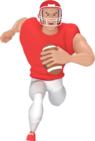 3D-Rendering Sportfiguren American Football-Spieler. png