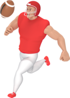 3D-Rendering Sportfiguren American Football-Spieler. png