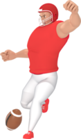 3D-Rendering Sportfiguren American Football-Spieler. png