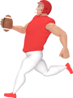 jogadores de futebol americano de personagens de esporte de renderização 3d. png