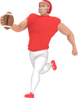 3D-Rendering Sportfiguren American Football-Spieler. png
