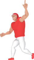 3D-Rendering Sportfiguren American Football-Spieler. png