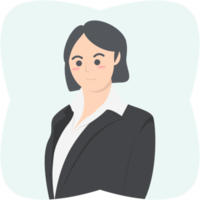 Professional Business Women Employment Avatar Short Hair Character png