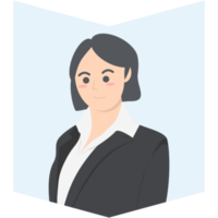 Professional Business Women Employment Avatar Short Hair Character png