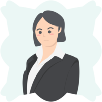 Professional Business Women Employment Avatar Short Hair Character png