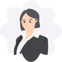 Professional Business Women Employment Avatar Short Hair Character png