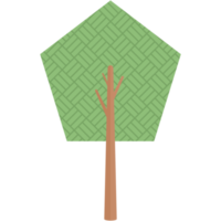 Flat Square Themed Tree Nature Aesthetic Collection png