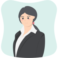 Professional Business Women Employment Avatar Hair Tied Character png