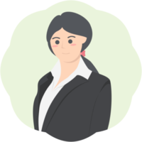 Professional Business Women Employment Avatar Hair Tied Character png