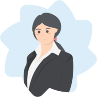 Professional Business Women Employment Avatar Hair Tied Character png