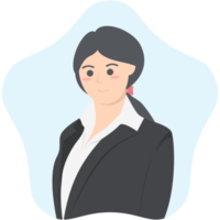 Professional Business Women Employment Avatar Hair Tied Character png