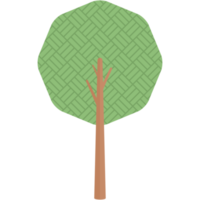 Flat Square Themed Tree Nature Aesthetic Collection png