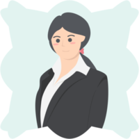 Professional Business Women Employment Avatar Hair Tied Character png