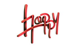 Happy caligraphy letter png
