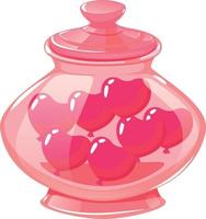 Glass jar with hearts for Valentine's Day. vector