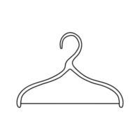 Hand drawn doodle hanger. Sales shopping clipart - hanger for wardrobe, clothes service, dressing room, cloakroom, laundry symbol. Isolated on white background. vector