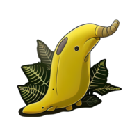 etiqueta da lesma da banana dos desenhos animados para amantes da natureza. mostre seu amor pela criatura única. png