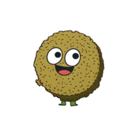 Falafel Middle Eastern dish of fried ground chickpeas or fava beans. Cartoon sticker. png