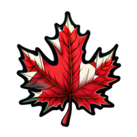 autocollant de dessin animé d'illustration de feuille d'érable patriotique, symbolise la fierté et la beauté du canada png