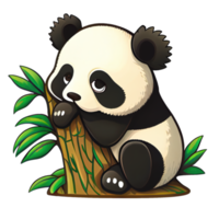 Cute and cuddly Panda cartoon sticker, perfect for decorating notebooks, laptops, and water bottles png