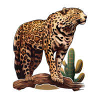 autocollant de jaguar de dessin animé. parfait pour les amoureux des animaux, facilement personnalisable pour des projets imprimés ou numériques png