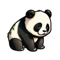 Baixe Urso Panda de Desenho Animado Sentado na Grama com Flores PNG -  Creative Fabrica