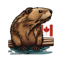 Cartoon beaver sticker, perfect for any nature lover. Show off your love for common animal. png