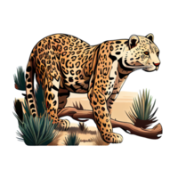 autocollant de jaguar de dessin animé. parfait pour les amoureux des animaux, facilement personnalisable pour des projets imprimés ou numériques png