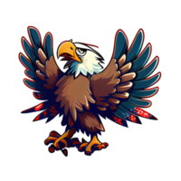 patriottico aquila illustrazione cartone animato etichetta, simboleggia la libertà e forza. png