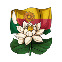 elegante pegatina de dibujos animados con ilustraciones de flores de loto, simboliza la pureza. png