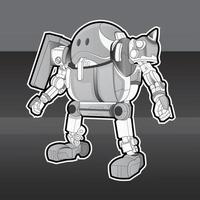 imagen para colorear conjunto de iconos planos de constructor de robots futuristas. diseño de personajes android de dibujos animados vector