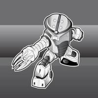 imagen para colorear conjunto de iconos planos de constructor de robots futuristas. diseño de personajes android de dibujos animados vector