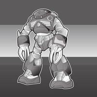 imagen para colorear conjunto de iconos planos de constructor de robots futuristas. diseño de personajes android de dibujos animados vector