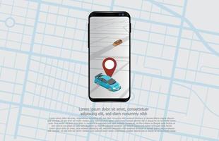 abstract background of  car service mobile tablet app and maps route  navigation vector