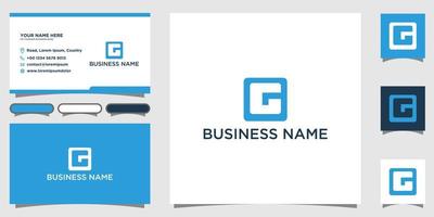 Letter G logo or icon design with business card templete vector