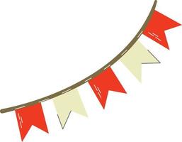 Colorful bunting and garland. Carnival garland with flags. Vector flat icon