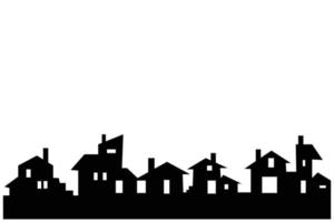 Densely populated urban settlement silhouette illustration isolated on white background. Suitable for use as a property logo design or as a marketing property element vector