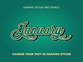 JANUARY GREEN GRADIENT EDITABLE TEXT EFFECT vector