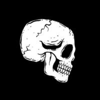 Skull art Illustration hand drawn black and white vector for tattoo, sticker, logo etc