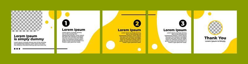 microblog or carousel post creative template for social media. social media post template with yellow theme.