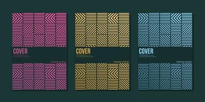 Vector set of cover design template with minimal geometric patterns, modern color gradient. brochure template layout, Blue cover design, business annual report, flyer, magazine