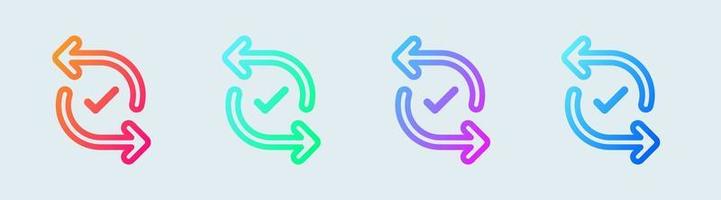Pair line icon in gradient colors. Paired signs vector illustration.