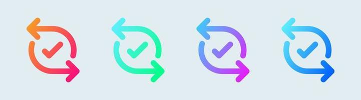 Pair solid icon in gradient colors. Paired signs vector illustration.