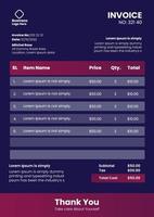 Ready To Print Business Invoice Template vector