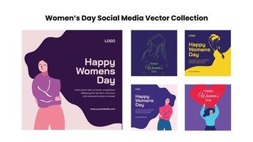 colección de ilustraciones vectoriales del día de la mujer vector