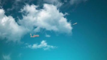 mapa do país das ilhas cayman com zoom em nuvens realistas voam. zoom da câmera no efeito do céu no mapa das ilhas cayman. fundo adequado para introduções corporativas, turismo, apresentações. video