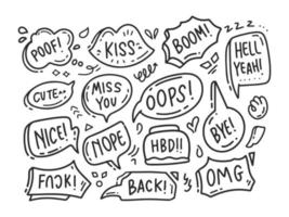 doodle speech bubble 2 vector