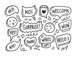 doodle speech bubble 3 vector