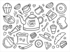 coffee theme doodle vector